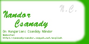 nandor csanady business card